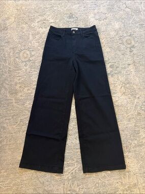 PAIGE Black Wide-Leg High-Rise Jeans